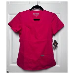 Grey's Anatomy Barco Women's Scrub Top Pink Size XS Style 4153 Color 632 NWT